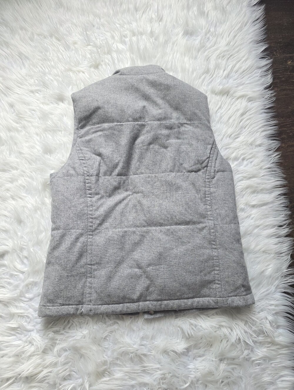 Suitsupply Wool Heather Gray Quilted Puffer Vest - Picture 5 of 9
